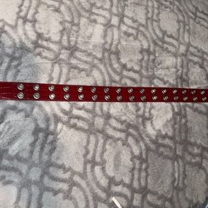 Wet Seal Faux Red Gator print belt size S ! NWOT !